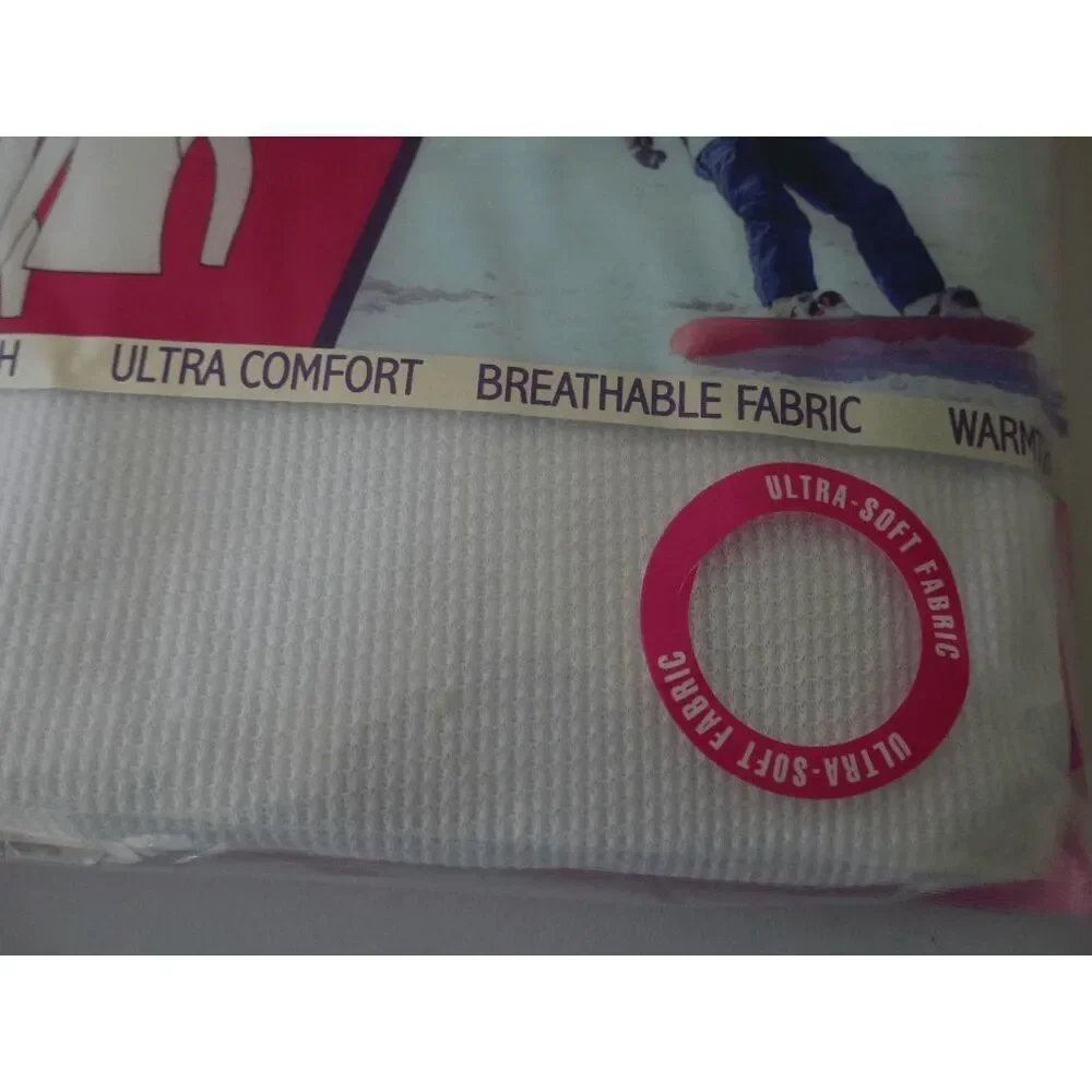 GO UNDER Girls 2PC Thermal Set WHITE Base Layer Ultra-Soft Size S 6/7
